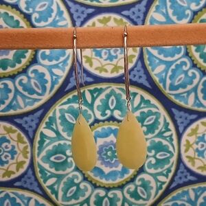 Mine Finds By Jay King .925 Sterling Silver Earrings With Yellow Teardrop Stone